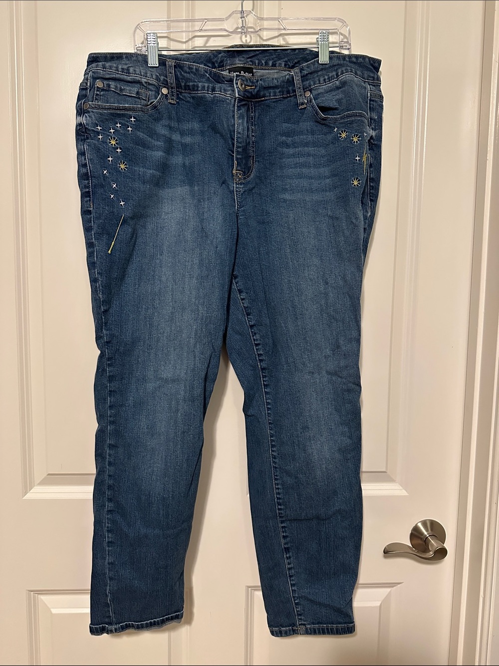 Torrid x Harry Potter Dark Blue Skinny Jeans with Star Studs and wand design 20